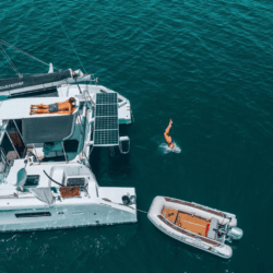 Custom sailboat solar arch for energy autonomy